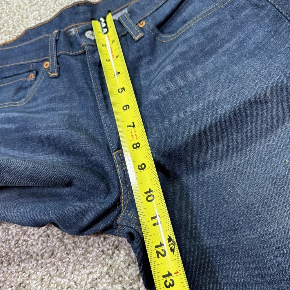 Levi 514 Premium Dark Wash Jeans Straight Fit 33X30 Whiskering Faded